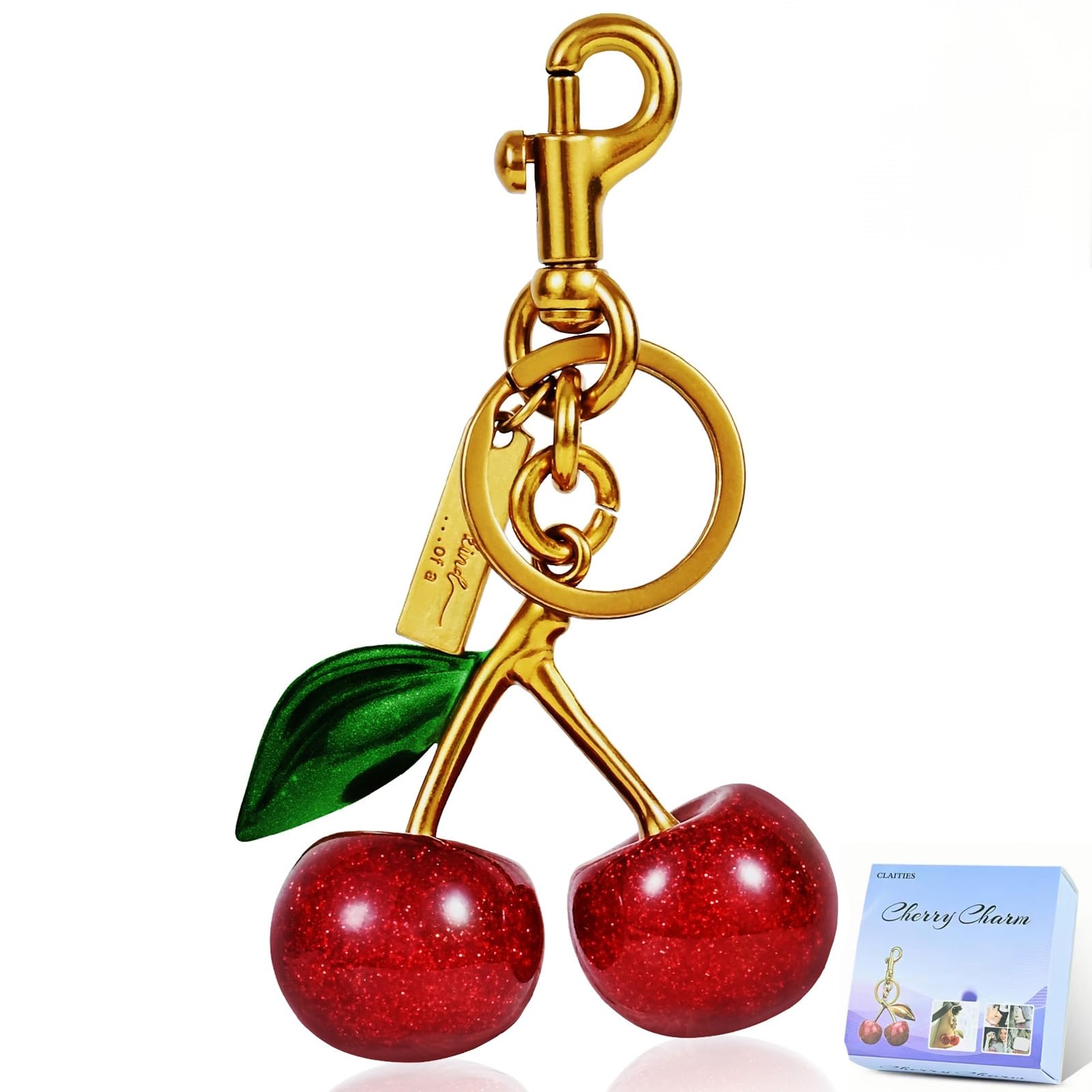 Cherry Bag Charm Purse Charms Keychain- Car Cherry Accessories Women Birthday Christmas Women Mothers Day Gifts